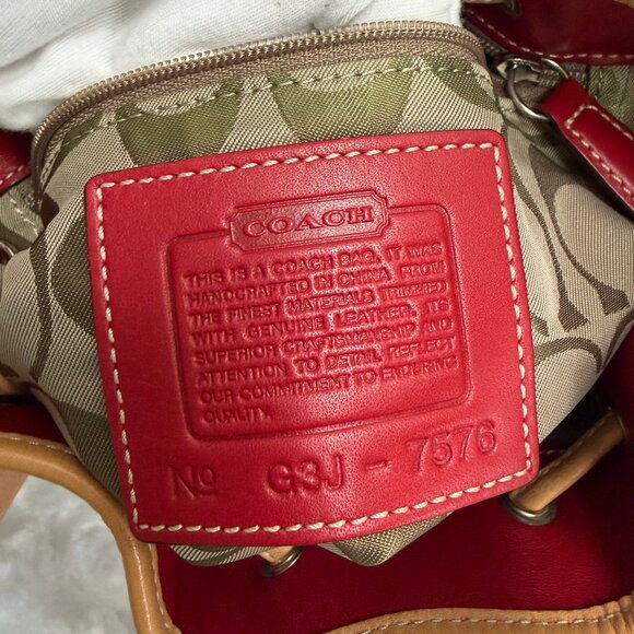 Vintage Coach Holiday Plaid Drawstring Bucket & Wristlet Set - 100% Wool in EUC - Picture 10 of 16